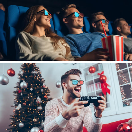 HAICN 3D-prillid, kaasaskantavad punased ja sinised 3D-prillid, 3D-printimine, ajakirjad, koomiksid, anaglüüf, fotod kodukinole, telemängud, 2 tk pakis