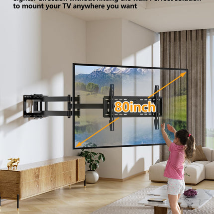 SEPISTATAV KINNITUS TV seinakinnitus 109 cm pikkuse ulatusega, topeltliigendiga vars, täisliikuv, kallutatav, pööratav teleriklamber 50-90-tollistele lame-/kumerteleritele, kandevõime 75 kg, max. VESA 600x400 mm