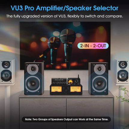 Douk Audio VU3PRO võimendi/kõlari valija VU-meeter 2-sisend-2-väljund lülitikast (VU3PRO)