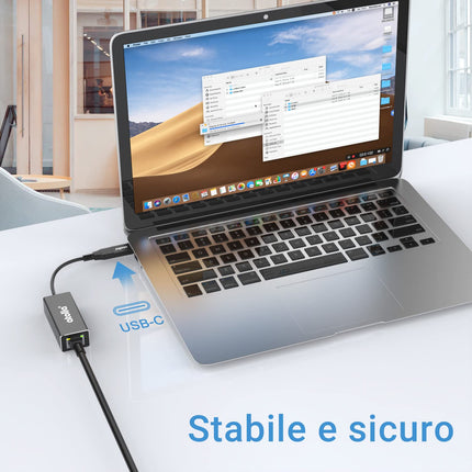 Atolla USB Etherneti adapter, USB C Etherneti kaabel RJ45 1000 Mbps alumiiniumist, ühildub Macbooki, Windowsi, Mac Pro, sülearvuti, arvuti ja teiste seadmetega