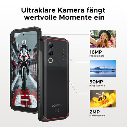 DOOGEE Blade 20 Turbo 5G AI Android 15 Outdoor Handy Ohne Vertrag, 10300mAh/33W, 32GB+256GB/TF 2TB Outdoor Smartphone, 50MP AI Kamera, 6.6" IPS Display, 3 Karten Dual 5G SIM/ IP68/ NFC/GPS/Face ID/OTG