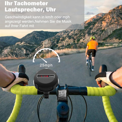Inwa Bluetooth Bicycle Speaker Portable, 5w8H IPX7 Equipped with Bike Stand, Carabiner Hook, Built-in Microphone, TF Card Mode, 480 Min Playtime (Speed ​​Display)