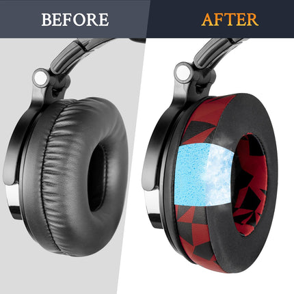 SOULWIT jahutava geeliga vahetuskõrvapadjad OneOdio Pro-10/Pro-30/Pro-50/Studio HiFi/Studio Pro-C Y80B/Monitor 60 kõrvaklappidele, suure tihedusega vahust padjad, jääsiidist kangas