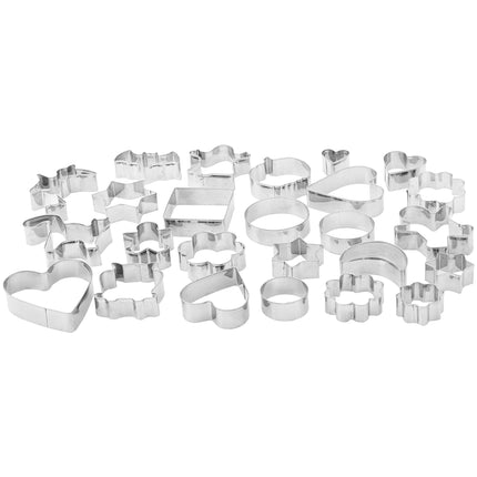 Amazon Basics küpsisevormid, erinevad kujundid, 4–9 cm, 25 tk komplekt, hõbedane