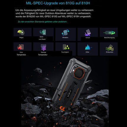 Blackview BV6200 - õuemobiiltelefon - nutitelefon 6,5-tollise ekraaniga - 64 GB ROM, 4 GB RAM - Android 13 - võimas 13 000 mAh aku - 13 MP kaamera - must
