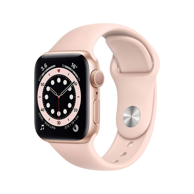 Apple Watch Series 6 (GPS, 40MM) Gold Aluminum Case with Pink Sand Sport Band (Refurbished)