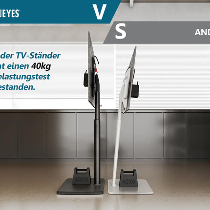FITUEYES teleri põrandaalus puidust alusega, reguleeritava kõrgusega pööratav, sobib 32–70-tollisele lameekraaniga telerile, kuni 40 kg, max. VESA 400 * 600