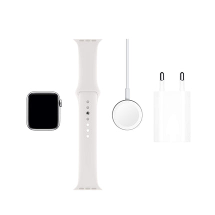 Apple Watch Series 5 40mm (GPS + Cellular) - Silver Aluminum Case with White Sport Band (Refurbished)