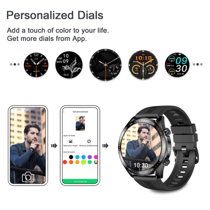 Blackview Smartwatch Men, X1 Fitness Watch Round Full Touchscreen 5ATM Waterproof Sports Watch Fitness Tracker with Heart Rate Monitor Sleep Monitor Pedometer Women Activity Tracker for iOS Android