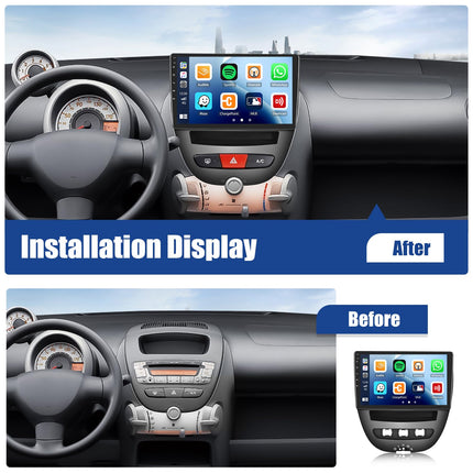 [2+64G] SIXWIN Android 13 Carplay ja Android Auto autoraadio Peugeot 107/Citroen C1/Toyota Aygo jaoks, 10,1-tolline mahtuvuslik puuteekraan, toetab WiFi/GPS/FM/Bluetooth/SWC/peegliühendust