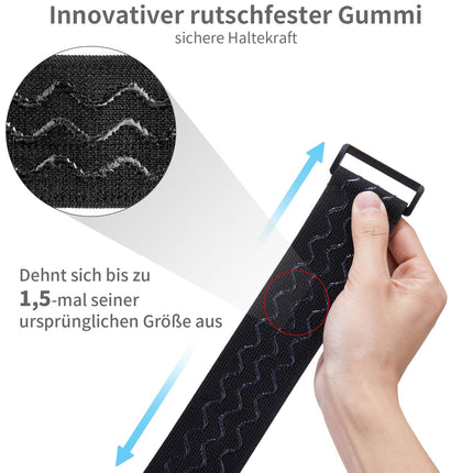 Trilancer straps with hook and loop fasteners, 5 sizes (61/46/36/30/23 cm), elastic straps, hook and loop straps and packing straps for organizing your extension cables, hoses, bicycle, workshop, garage
