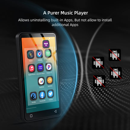 innioasis 80GB MP3 Player with Bluetooth and Wi-Fi, MP3 Player, Amazon Music, Audible, Apple Music, 4-inch Touchscreen, Android Streaming, MP3, MP4 Player for Kids (Black)