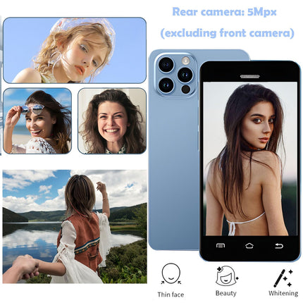 Hipipooo väike telefon, 3G minitelefon, toetab Nano SIM-kaarti, 2,5 tolli, 950 mAh, Android 8.1, lastetelefon, 2 GB + 16 GB (3G-sinine)