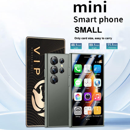 Hipipooo mininutitelefon, 3-tolline Android 9.0, kahe SIM-kaardiga minitelefon, 1950 mAh aku, 3 MP + 5 MP kaamera, Face ID, 2 GB + 16 GB (4G-roheline)