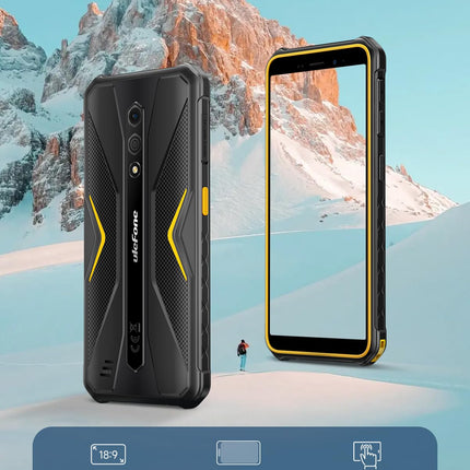 Ulefone Armor X12 välistingimustes kasutatav mobiiltelefon, 6GB + 32GB/256GB SD nutitelefon ilma lepinguta Android 13 Go, 4860mAh 13MP + 8MP 5.45'' HD+ 4G kahe SIM-kaardiga IP68 veekindel põrutuskindel NFC GPS 2-aastane garantii - must