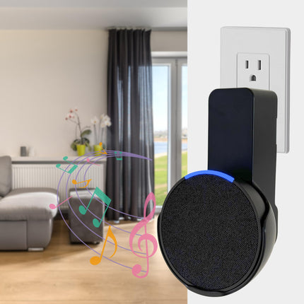 Sintroni kõlari seinakinnitus Echo Popile, ruumisäästlik kinnitus, puurimist pole vaja, integreeritud kaablihaldus, elutuppa ja magamistuppa, kööki, ühildub Google Nestiga (must)