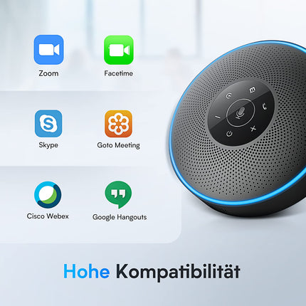 EMEET Bluetooth konverentsikõlarite komplekt - 2 kõlarit dongliga, konverentsikõlar mikrofoniga, 360° hääletuvastus/ühendatav, kõnede/konverentside/veebikoosolekute/tundide/kontori/kodukontori jaoks