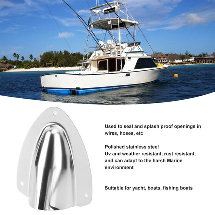 FECAMOS Stainless Steel Cable Cover, Marine Clam Shell, 1 Pair, Robust, Rustproof, Polished, for Yachts (120mm)