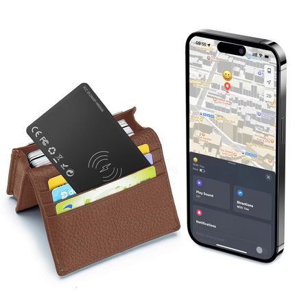 WAFTING Slim Wallet Tracker Card, Rechargeable Wallet Finder Compatible with Apple Find My App (iOS Only), Wallet Tracker for Travel Suitcase, Purse (2 Pack)