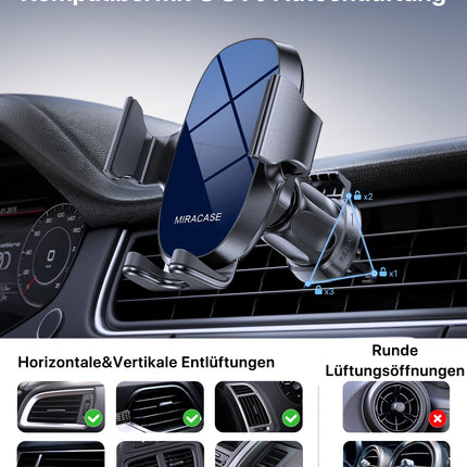Miracase universaalne autotelefonihoidja [tugev iminapp ja metallkonks] autotelefonihoidja ventilatsioonile, armatuurlauale, esiklaasile, telefonihoidja iPhone'ile, Samsung Galaxy'le, kõigile nutitelefonidele, sinine