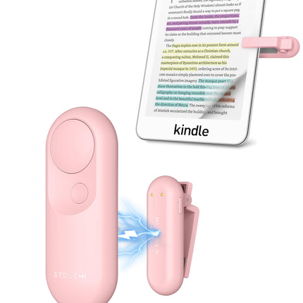 Stouchi kaugjuhtimispuldi leheküljepööraja Kindle'i, Tolino, Paperwhite'i, Colorsofti, Oasis'i ja Scribe'i e-lugeri lisatarvikute lugemiseks, magnetilise klõpsamisega leheküljepööraja Kindle'i, iPadi ja tahvelarvuti jaoks – roosa