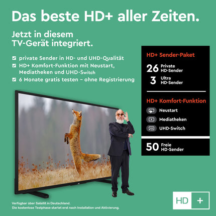JVC LT-43VU2255 43-tolline nutiteler (4K Ultra HD, HDR Dolby Vision, kolmekordne tuuner) – sisaldab 6 kuud HD+, must