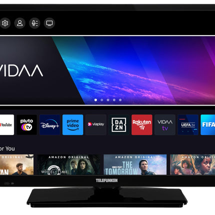 Telefunken TV 24-tolline nutiteler VIDAA XH24VP550M HD-teler, HDR-teler integreeritud kolmekordse tuuneriga, LED-teler must