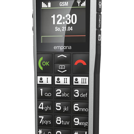 emporiaSIMPLICITY | Seenioride mobiiltelefon | Lepinguvaba nupuvajutusega mobiiltelefon | Hädaabikõne nupuga mobiiltelefon | 2-tolline ekraan | Must