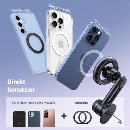 UGREEN MagSafe autohoidik [kukkumisvastane, magnetiline sulgur] autotelefoni hoidik, magnetiline autotelefoni hoidik õhutusava jaoks, ühildub iPhone 16 15 14 13 12 Pro Max Plus Miniga, MagSafe ümbris