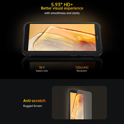 OUKITEL Android 12 Outdoor Mobile Phone Without Contract WP20 PRO, 20MP Dual Camera IP68 IP69K Rugged Smartphone, Octa Core 4GB 64GB, 6300mAh Battery, 5.93'' HD+, Dual SIM, Face Unlock, GPS NFC Black