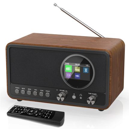 MONODEAL DAB-raadio (DAB+, DAB Plus, FM, 5W HiFi kõlar, kõrvaklapipesa, TFT-ekraan, nuppudega juhtimine), köögiraadio 60 eelseadistatud jaamaga, unetaimeri edasilükkamine