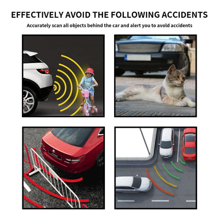 Auto tagurdamise radar, Cocari summeri ja radariga parkimiskomplekt LED-ekraaniga, kauguse indikaatoriga + 8 andurit + akustiline hoiatus (must)