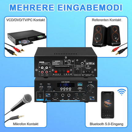 HiFi võimendi AK55 Bluetooth stereo helivõimendi vastuvõtja 2 kanalit 70WX2 max. 600W digitaalne võimsusvõimendi helivõimendi 12V/220V koju või autosse