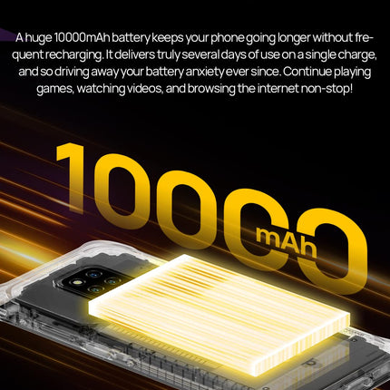 Ulefone Power Armor 14 PRO (8GB RAM) Outdoor Smartphone without Contract Android 12, 10000mAh Battery, IP68 Mobile Phone Helio G85 128GB ROM, 6.52'' 20MP+16MP Camera (Underwater Photography), NFC Wireless Charging GPS