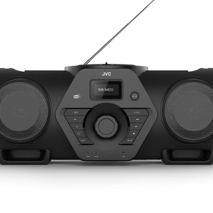 JVC Boomblaster RV-NB300DAB, 2 x 30 vatti, DAB+, FM, Bluetooth, CD, USB, liinisisend, kitarri ja mikrofoni sisend, kaugjuhtimispult