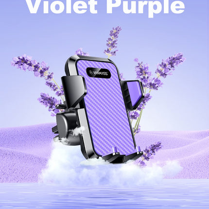 VANMASS Car Phone Holder Air Vent Elegant Purple Car Phone Holder 4 in 1 Car Phone Holder Suction Cup 100% Scratch Protection Smartphone Holder Car for iPhone 15 Samsung Huawei Mate 60 pro LG etc.