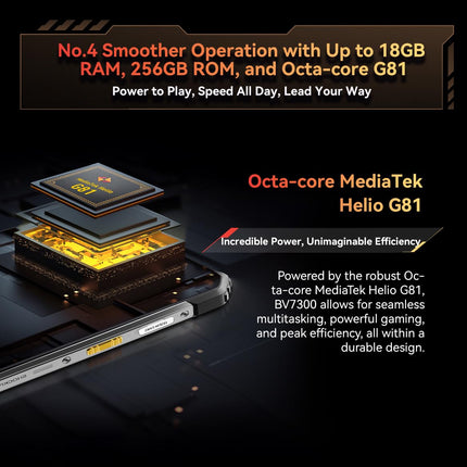 Blackview BV7300 lepinguta õues kasutatav nutitelefon, kahekordne 800LM matkavalgustus, 15000mAh aku, 18GB+256GB, 6,67'' 90Hz HD+, 50MP öönägemiskaamera, IP68 vastupidav põrutuskindel mobiiltelefon, GPS NFC must