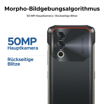 DOOGEE Blade10 Power Outdoor Handy Ohne Vertrag Android 14-10300mAh, 24GB+256GB/TF 2TB Outdoor Smartphone Wasserdicht, 50MP AI Kamera, 6.6 Zoll baustellenhandy, Drei Kartenfächer/ IP68/NFC/GPS/Face ID