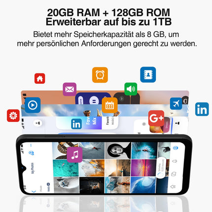 DOOGEE N55 Plus (20GB+128GB) Android 14 nutitelefon ilma lepinguta, 90Hz mobiiltelefon ilma lepinguta Octa Core 6.56" HD+, 5150mAh mobiiltelefon odav, 13MP+8MP SIM-kaardita mobiiltelefonid 4G kahe SIM-kaardiga/Face ID/Widevine L1/GPS/OTG