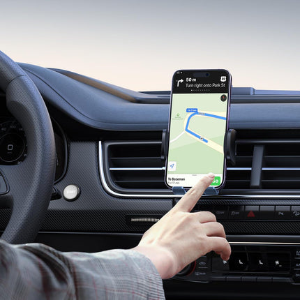 Lamicall autotelefoni hoidik, mobiiltelefoni autokinnitus - [2025 vedruklamber] universaalne õhuavaga telefonihoidik autosse, 360-kraadine õhuavaga autokinnitus iPhone 16/15/14/13/12 Pro Max Plus, Samsung 4-7-tollise nutitelefoni jaoks