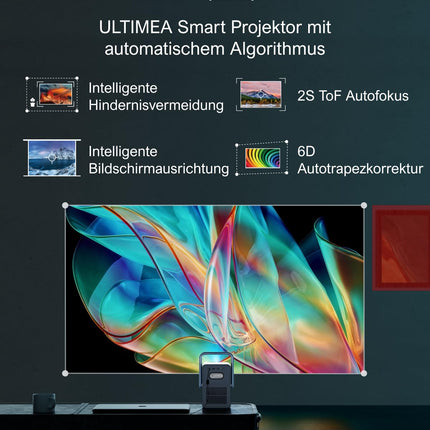 ULTIMEA 2025 Upgrade Projector 4K Home Theater Supported, Smart Projector Mobile Outdoor Bluetooth Wi-Fi, 6D Keystone Correction, Android TV, Netflix, Projector 1000 ANSI Lumens, Dolby Audio, Poseidon E40