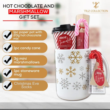 Gift set with hot chocolate mug, with mug, hot chocolate, mini travel mug and marshmallows for hot chocolate | Gifts for children | Gifts for women | Men | Christmas gifts