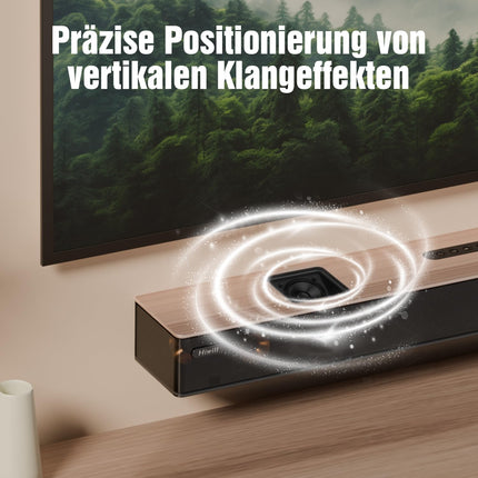 Hiwill 5.2.2-kanaliline Dolby Atmosega teleritele mõeldud heliriba, 400 W universaalne teleri heliriba kahe integreeritud subwooferiga, puidust korpusega kodukino helisüsteem, telerikõlarid, HDMI eARC/optiline/Aux