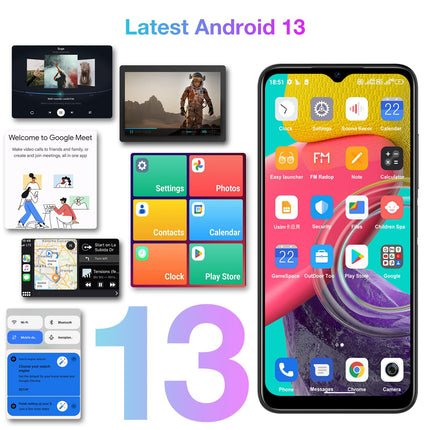DOOGEE N50S Android 13 nutitelefon ilma lepinguta, 9GB + 128GB salvestusruum / 1TB laiendatav 6,52" HD+ ekraan, 4200mAh 10W kiirlaadimisega, 20MP kaamera, 4G kahe SIM-kaardiga odav mobiiltelefon 2024