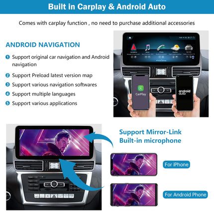 Ninetomi Android 13 autoraadio 12,3-tolline puutetundlik ekraan koos juhtmevaba Carplay ja Android Autoga 2012-2015 Mercedes Benz ML GL W166 X166 jaoks koos NTG4.5/4.7 süsteemiga, Mirrorlinki toega, kaamera, 8G+256G