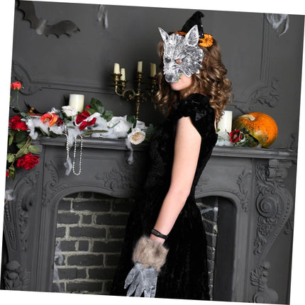 Toyvian Wolf Gloves Wolf Head Mask Wolf Costume Men's Halloween Costumes Wolf Mask Werewolf Gloves Ball Gloves Devil Mask Set Halloween for Masquerade Cosplay and Carnival