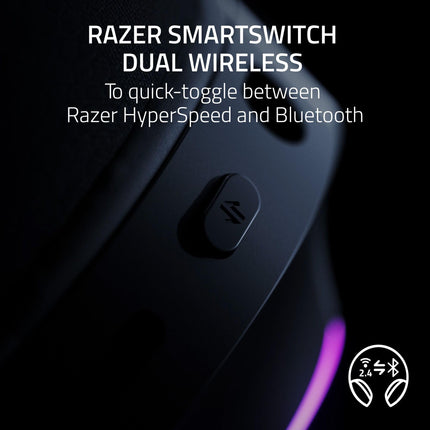 Razer Barracuda X Chroma - juhtmevabad mitmeplatvormilised mängukõrvaklapid 6 tsooniga Chroma RGB (SmartSwitch Hyperspeed ja Bluetooth, 40 mm draiverid, eemaldatav HyperClear kardioidmikrofon) must
