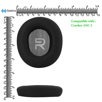 Geekria Comfort Mesh Ear Pads Compatible with Skullcandy Crusher ANC 2 Headphones (Black)