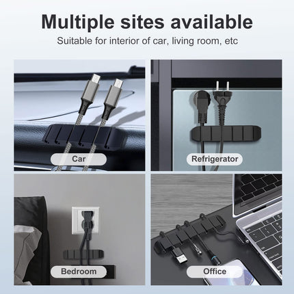 JIAHCN 313 Cable Management Set with 6 cable sleeves, 65 cable holders, 2 roll cable ties, 20 resealable cable ties, 20 adhesive bases and 200 cable ties, PC cable management for all cable TV cables