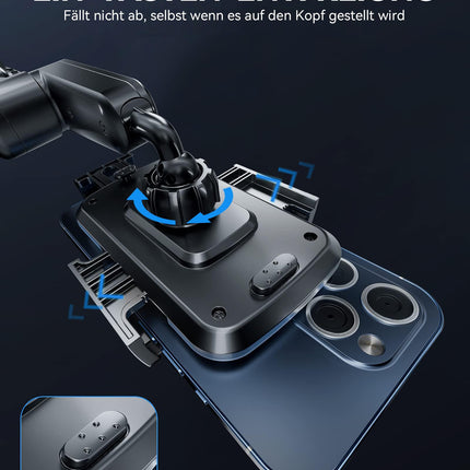 TOPGO Pro Ver Car Phone Holder [Height Adjustable &amp; Shake-Free] Car Phone Holder Compatible with iPhone 16 Pro Max and other smartphones - Black